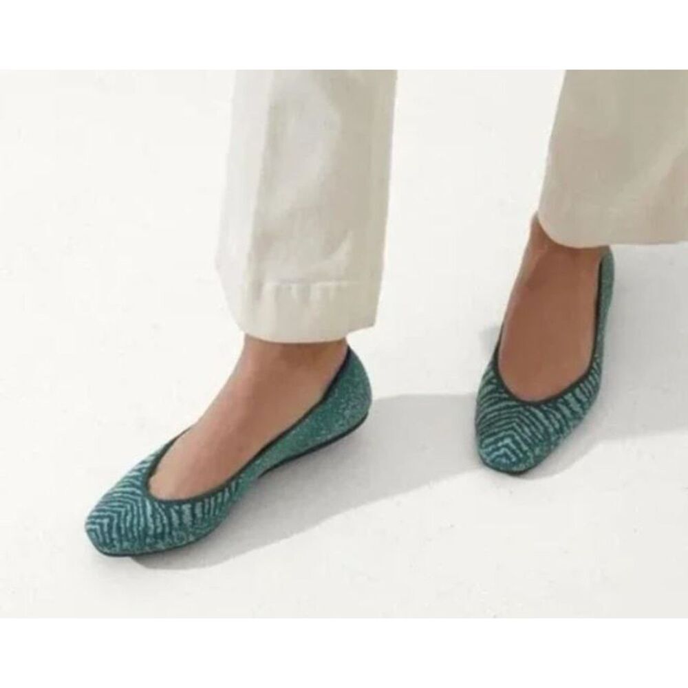 Rothy's Green Patterned Flats